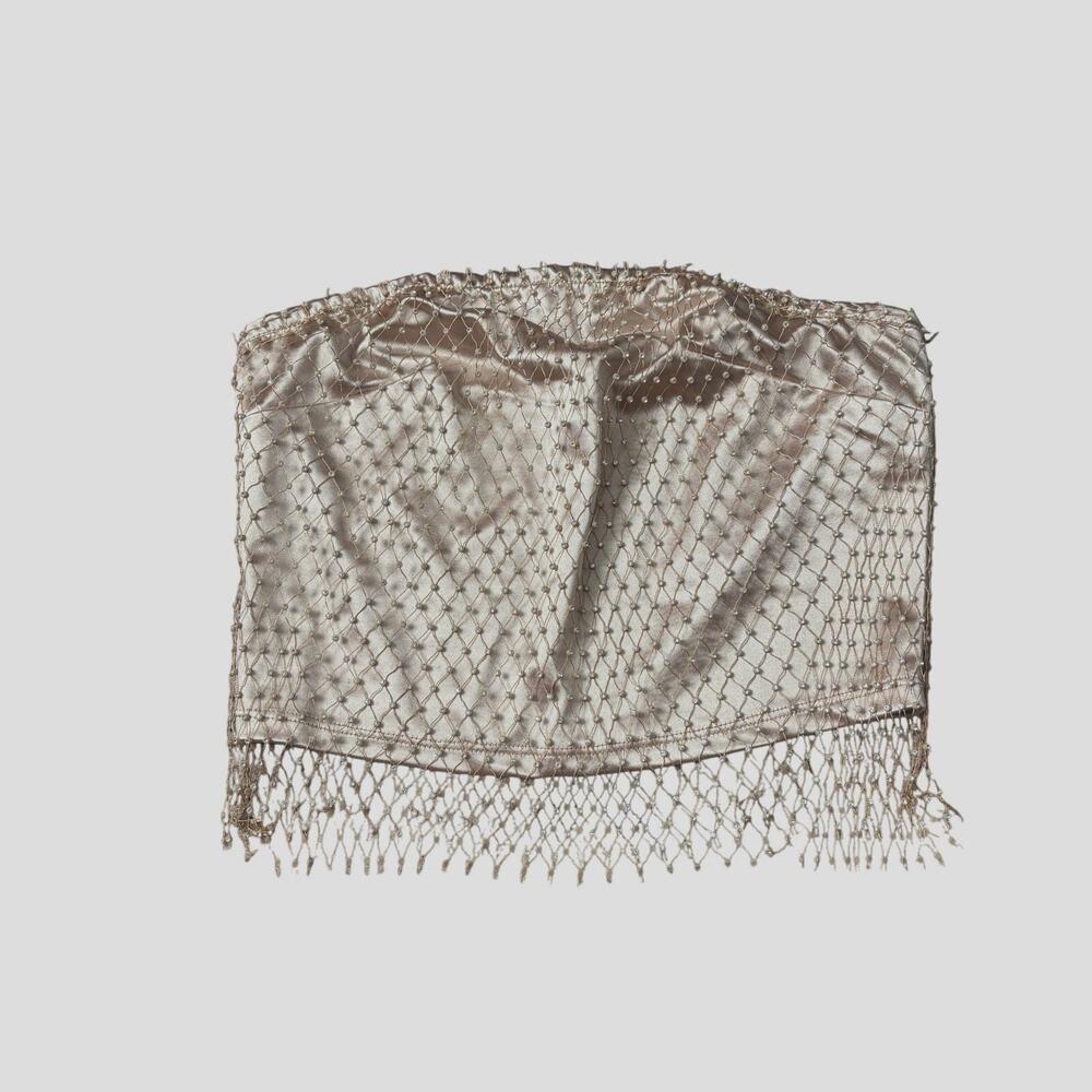 Papermoon Gold Mesh Rhinestone‎ Tube Top Size M- Rave Festival Going Out